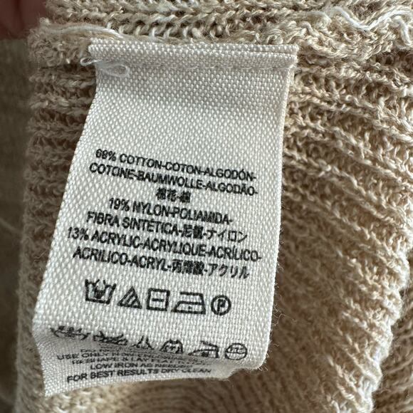 FREE PEOPLE Shipping News Stripe Tunic Sweater Beige Oversized Large New - Picture 11 of 12